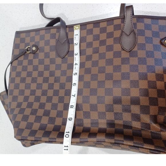 Daisy Rose Tote Bag with Wallet Brown Checkered PU Vegan Leather New - Picture 9 of 10